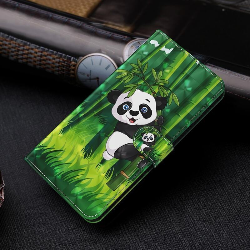 Light PU kožené peněženkové pouzdro pro mobil Samsung Galaxy S21 Plus - panda