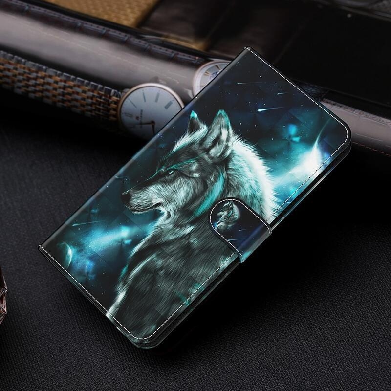 Light PU kožené peněženkové pouzdro pro mobil Samsung Galaxy S21 Plus - vlk