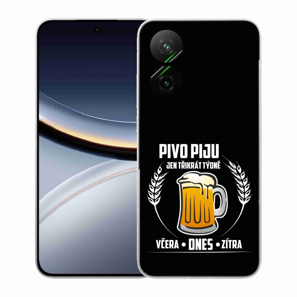 Gelový kryt mmCase na Xiaomi Poco F7 5G - pivní motiv černé pozadí