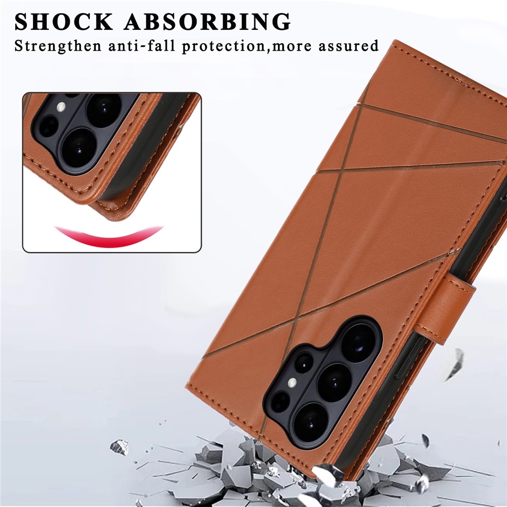 Line knížkové pouzdro na Samsung Galaxy S26 Ultra - hnědé