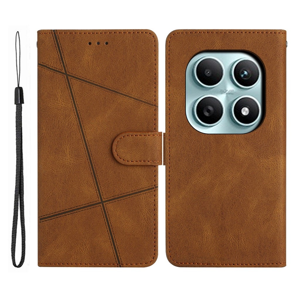 Line knížkové pouzdro na Xiaomi Poco M8 5G/Redmi Note 15 5G - hnědé