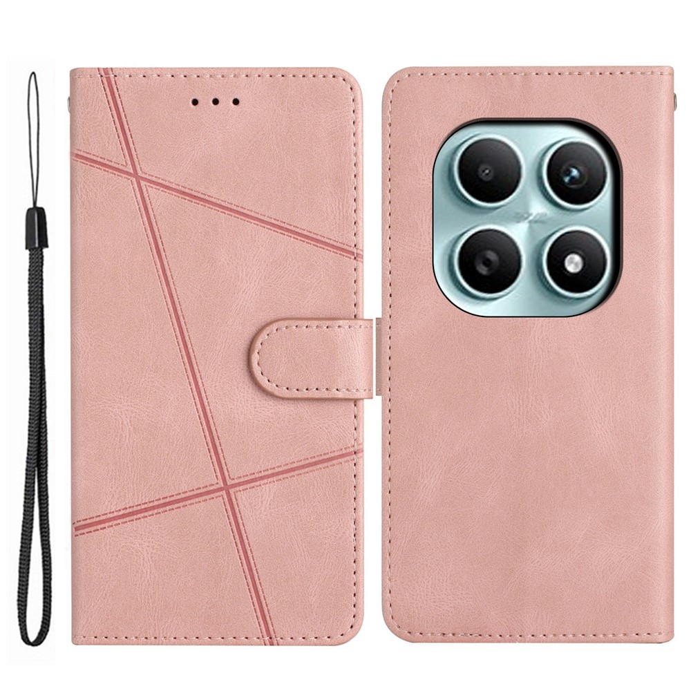 Line knížkové pouzdro na Xiaomi Poco M8 5G/Redmi Note 15 5G - růžovozlaté