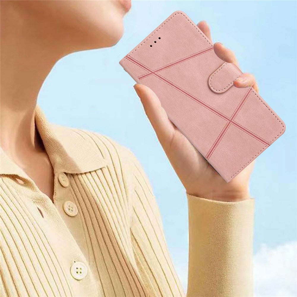 Line knížkové pouzdro na Xiaomi Poco M8 5G/Redmi Note 15 5G - růžovozlaté