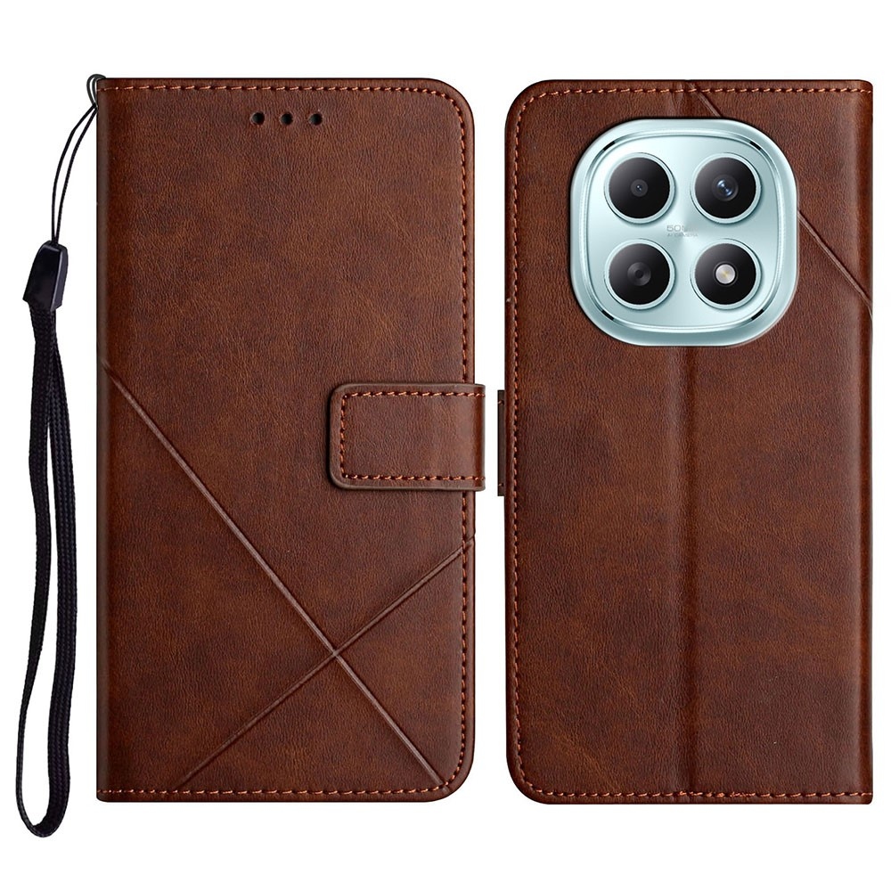 Line knížkové pouzdro na Xiaomi Redmi Note 15 4G - hnědé