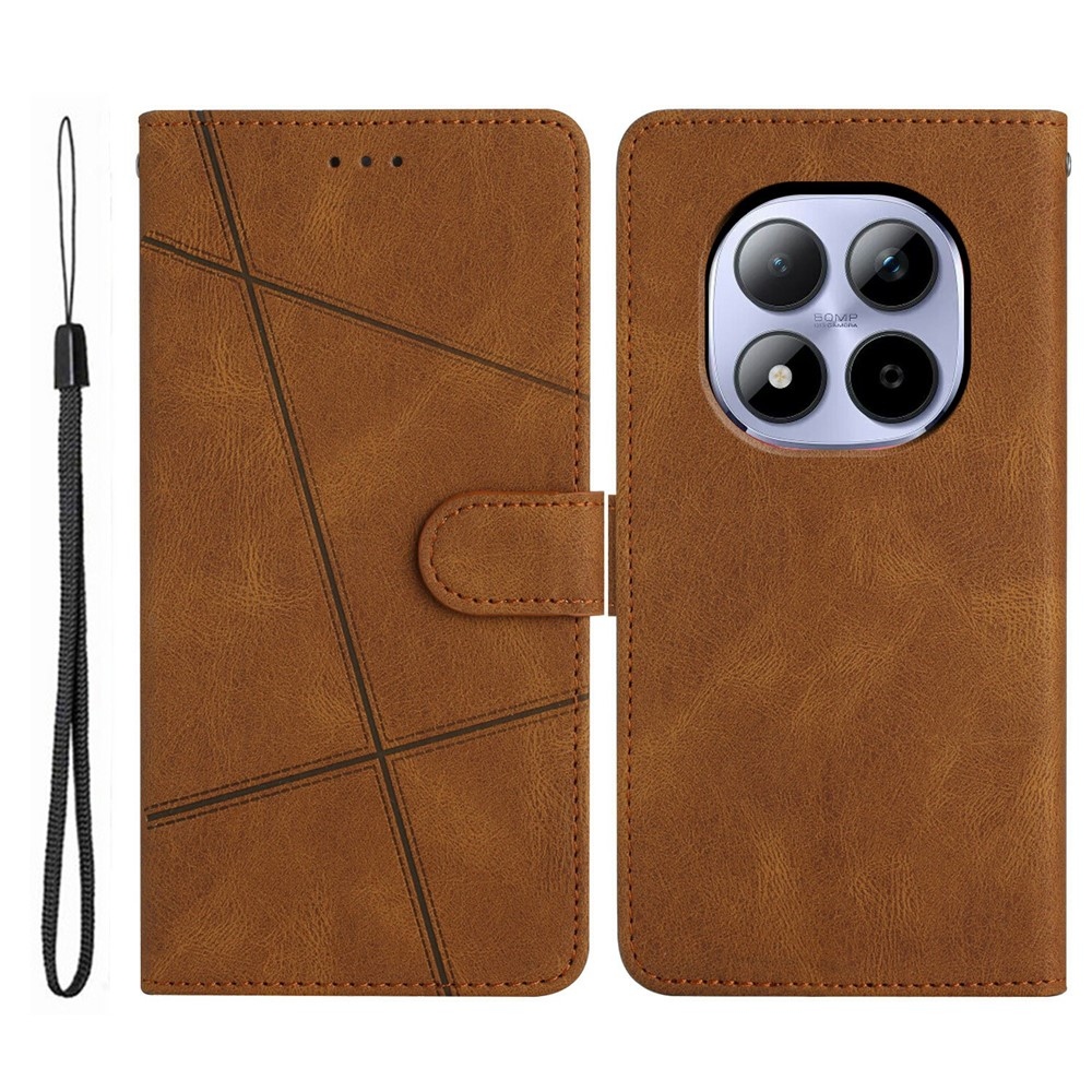 Line knížkové pouzdro na Xiaomi Redmi Note 15 Pro 5G - hnědé