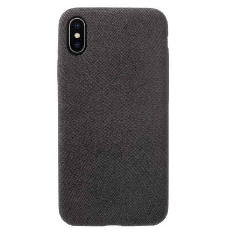 Line plastový obal potažený PU kůží na Phone X - černý