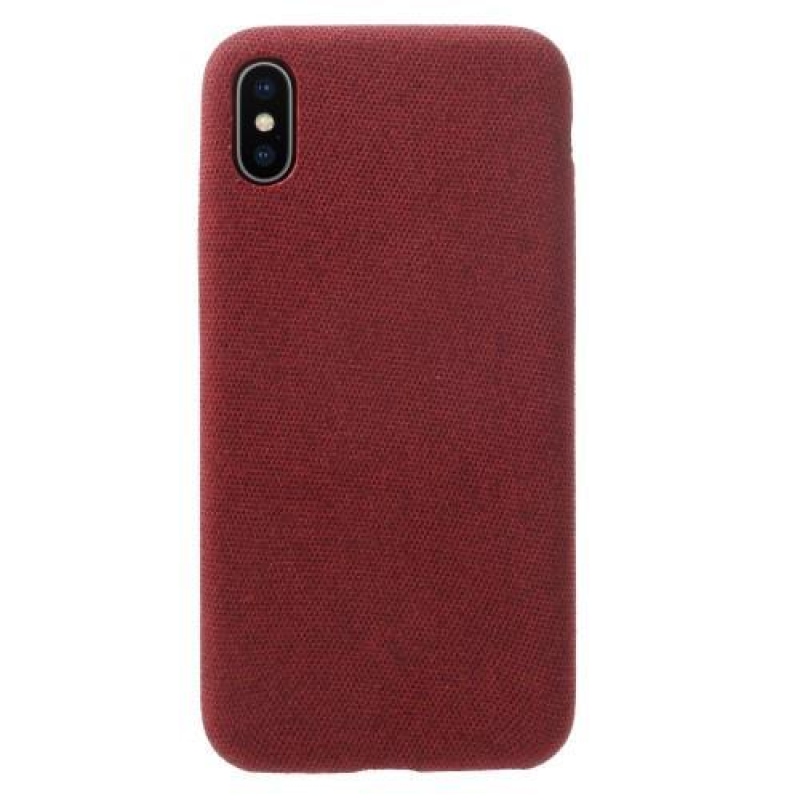 Line plastový obal potažený PU kůží na Phone X - červený