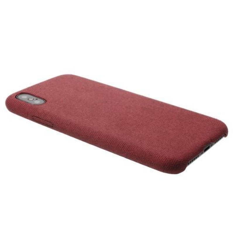 Line plastový obal potažený PU kůží na Phone X - červený