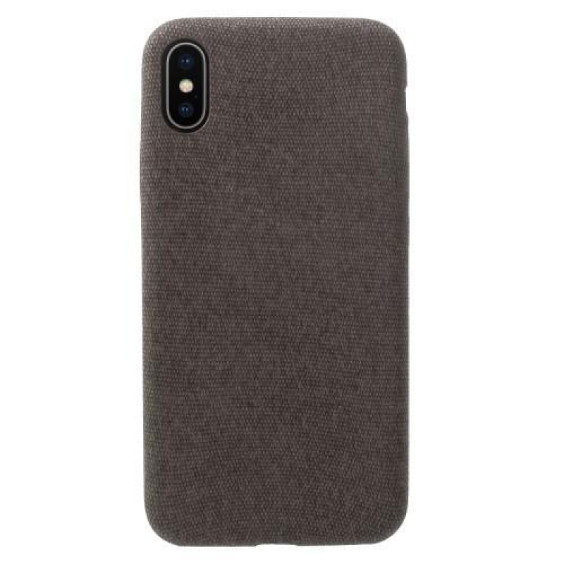 Line plastový obal potažený PU kůží na Phone X - coffee