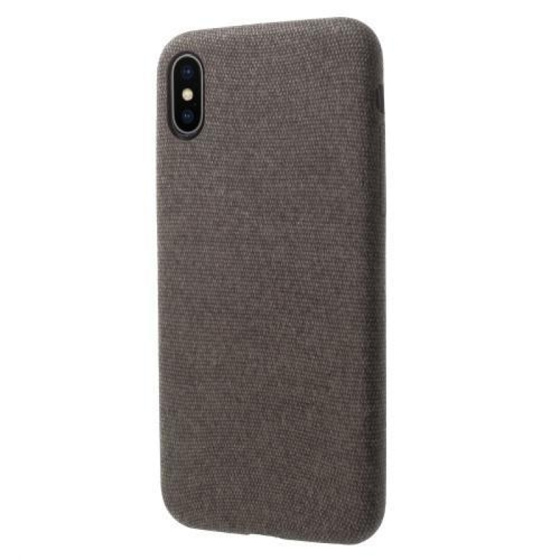 Line plastový obal potažený PU kůží na Phone X - coffee