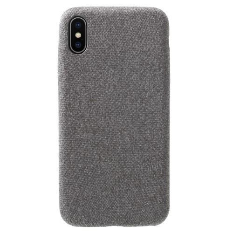Line plastový obal potažený PU kůží na Phone X - světle šedý