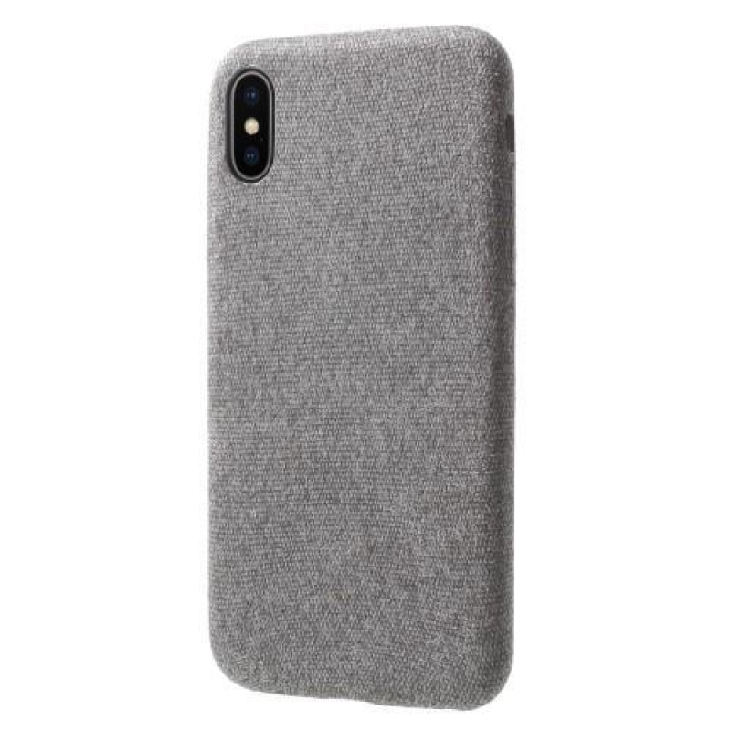 Line plastový obal potažený PU kůží na Phone X - světle šedý