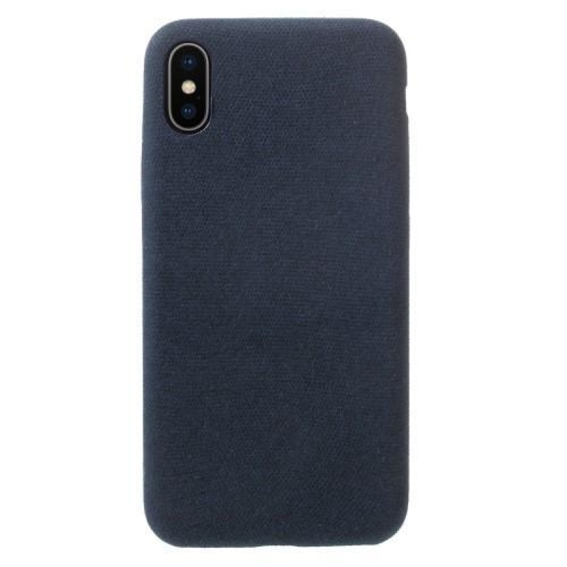 Line plastový obal potažený PU kůží na Phone X - tmavě modrý
