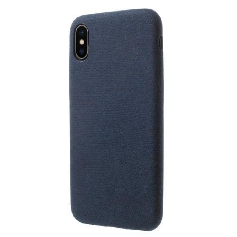 Line plastový obal potažený PU kůží na Phone X - tmavě modrý