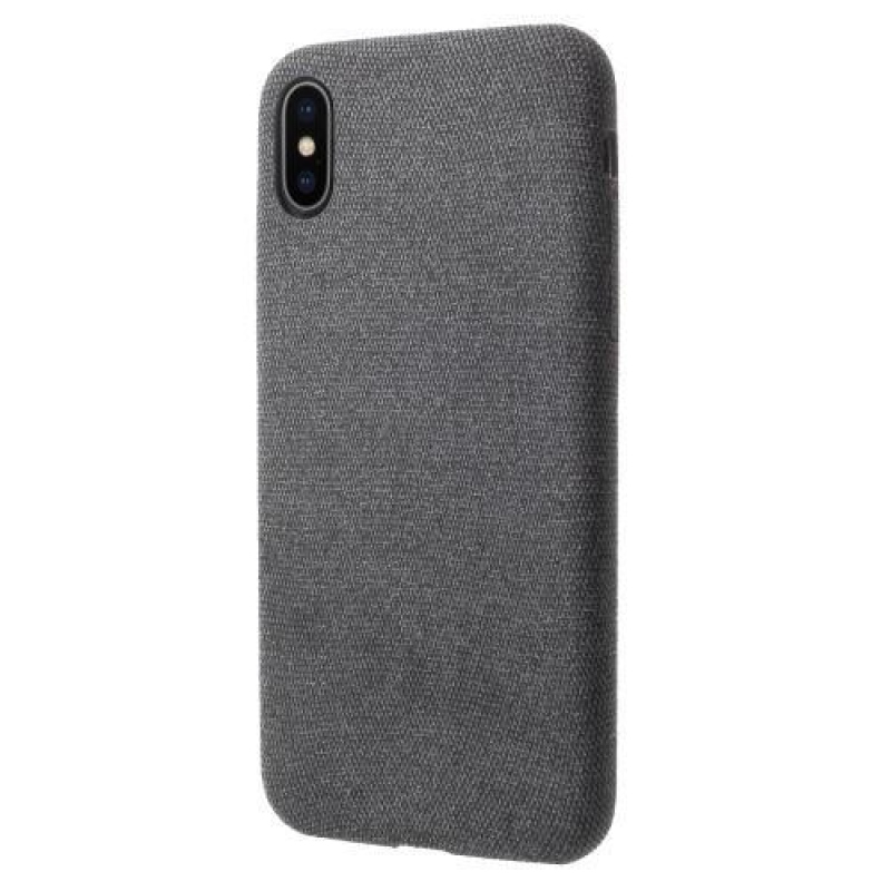 Line plastový obal potažený PU kůží na Phone X - tmavě šedý