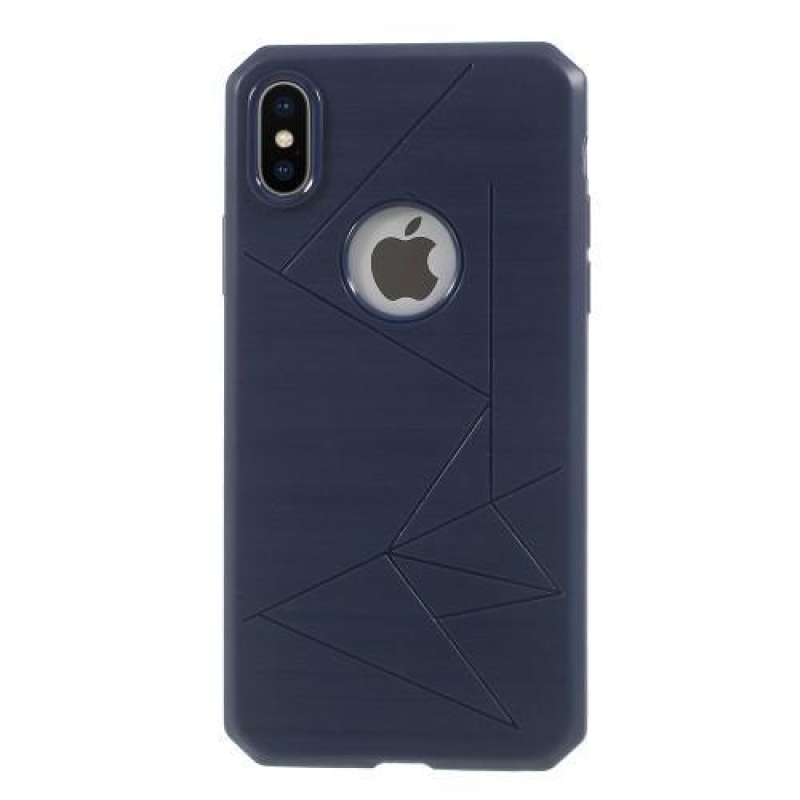 Lines gelový obal na iPhone X - tmavěmodrý