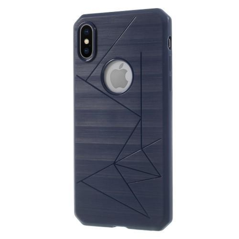 Lines gelový obal na iPhone X - tmavěmodrý