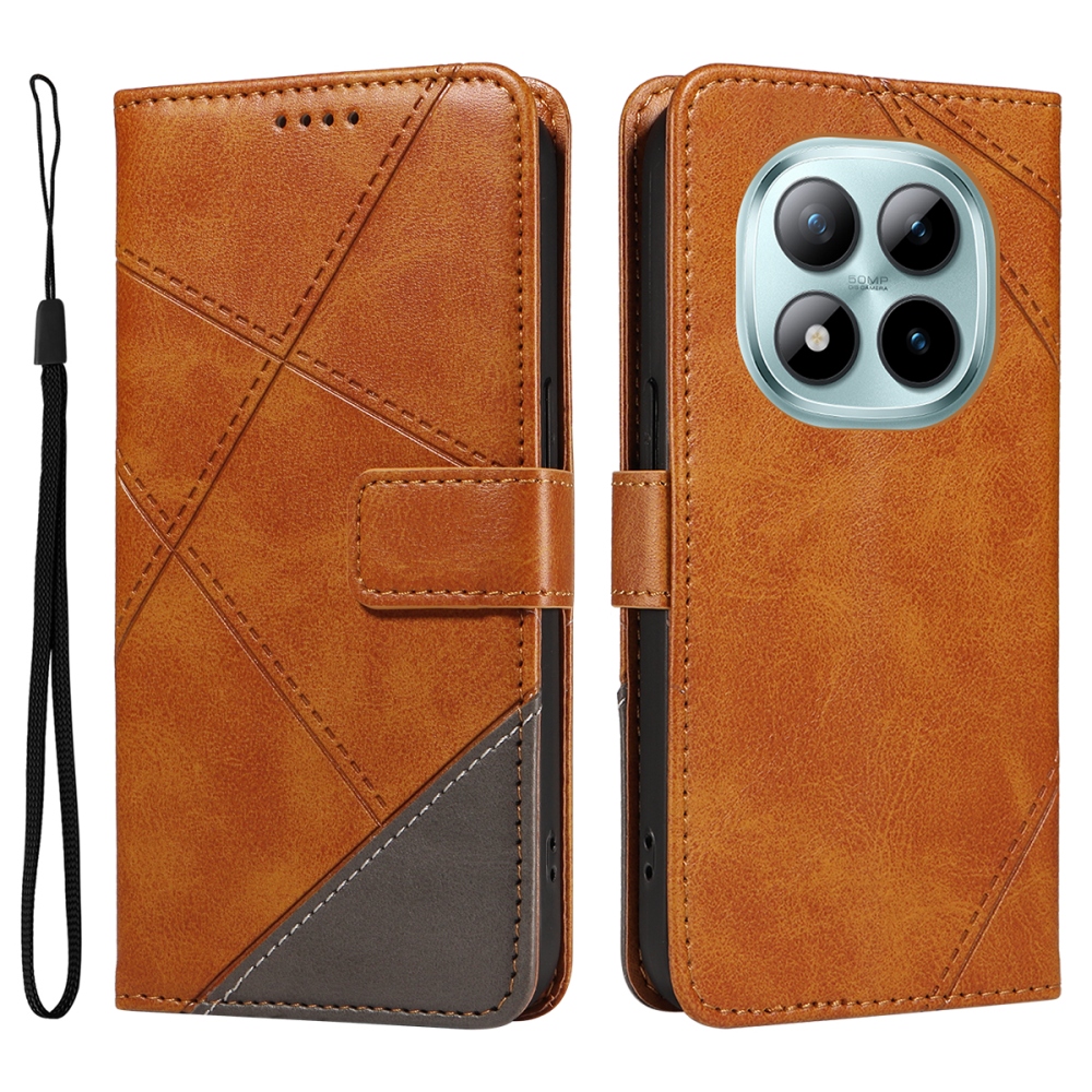 Lines knížkové pouzdro na Xiaomi Redmi Note 15 Pro+ 5G - hnědé