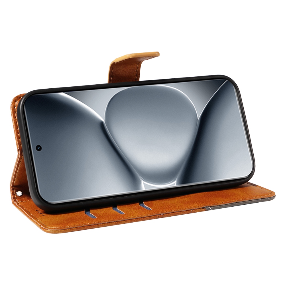 Lines knížkové pouzdro na Xiaomi Redmi Note 15 Pro+ 5G - hnědé