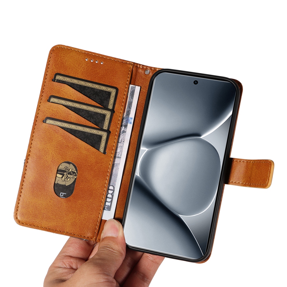 Lines knížkové pouzdro na Xiaomi Redmi Note 15 Pro+ 5G - hnědé