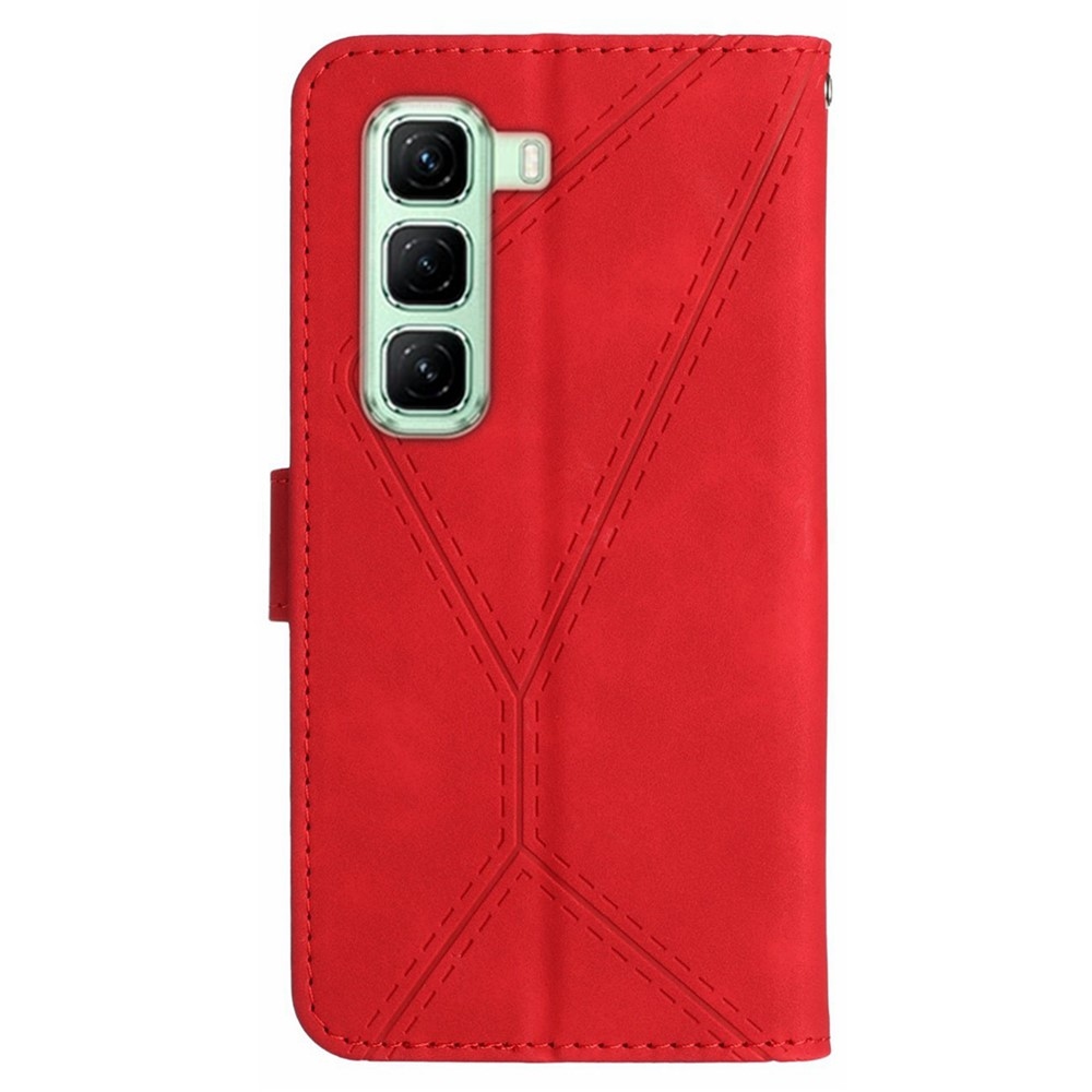 Linesy knížkové pouzdro na Infinix Hot 50 Pro+ - červené