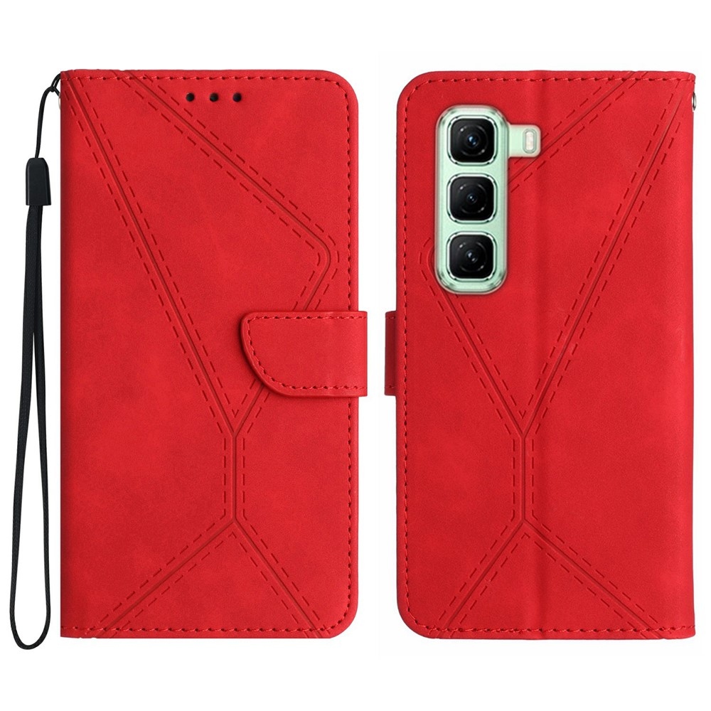 Linesy knížkové pouzdro na Infinix Hot 50 Pro+ - červené