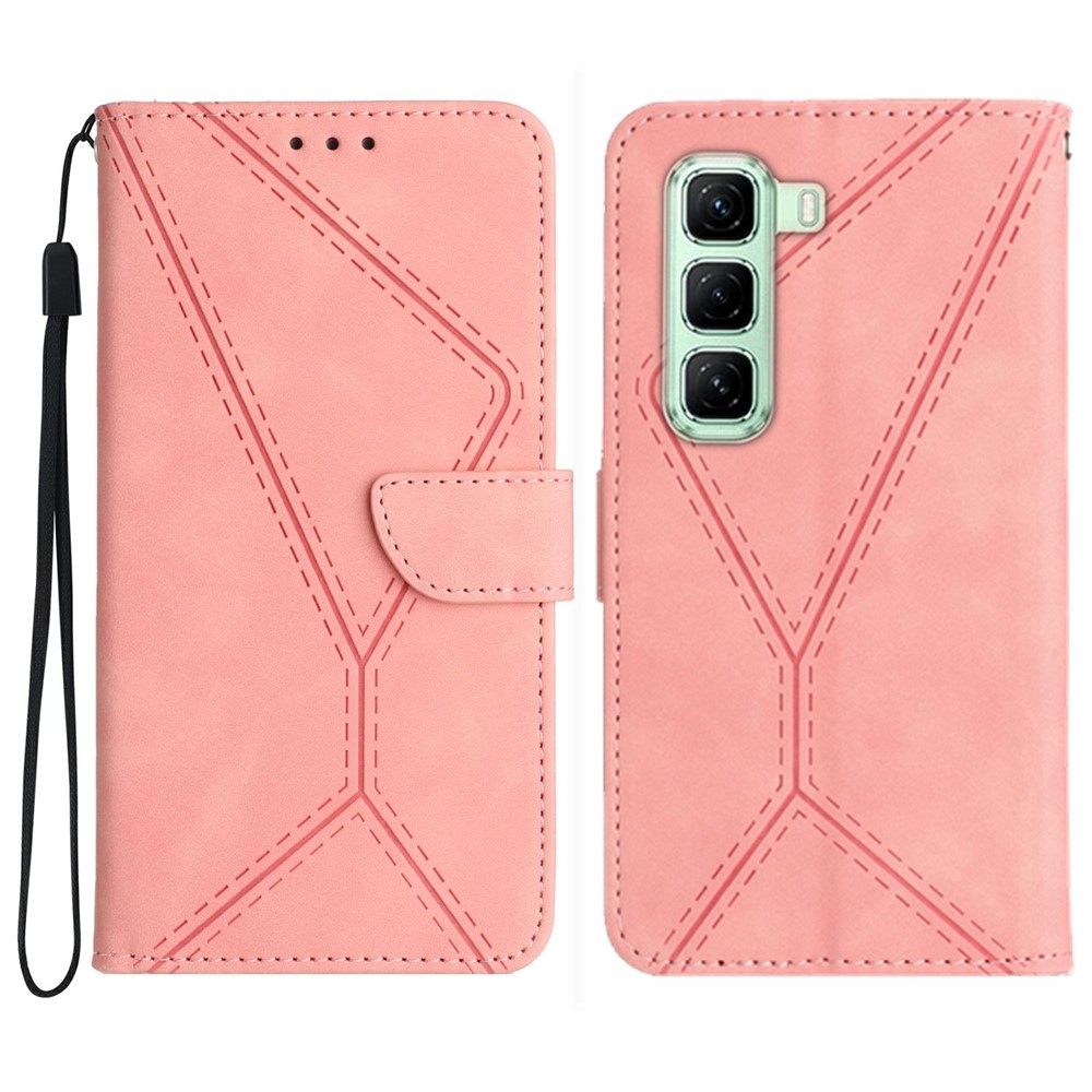 Linesy knížkové pouzdro na Infinix Hot 50 Pro+ - růžové