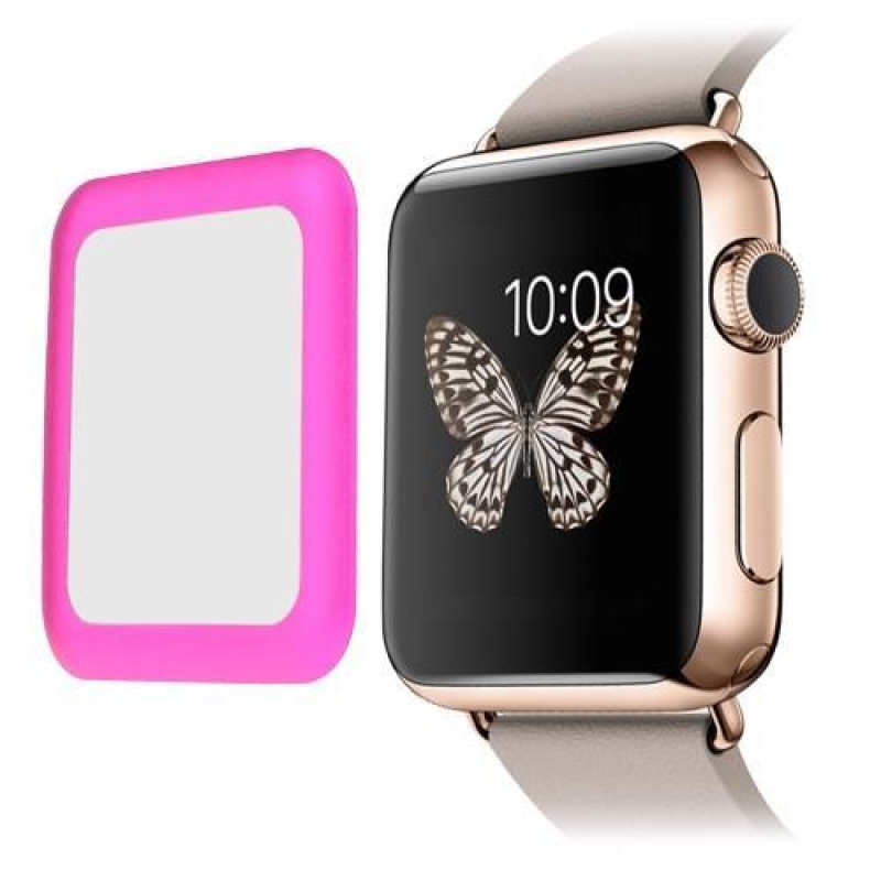 Link tvrzené sklo s rámečkem na Apple Watch 42mm - rose