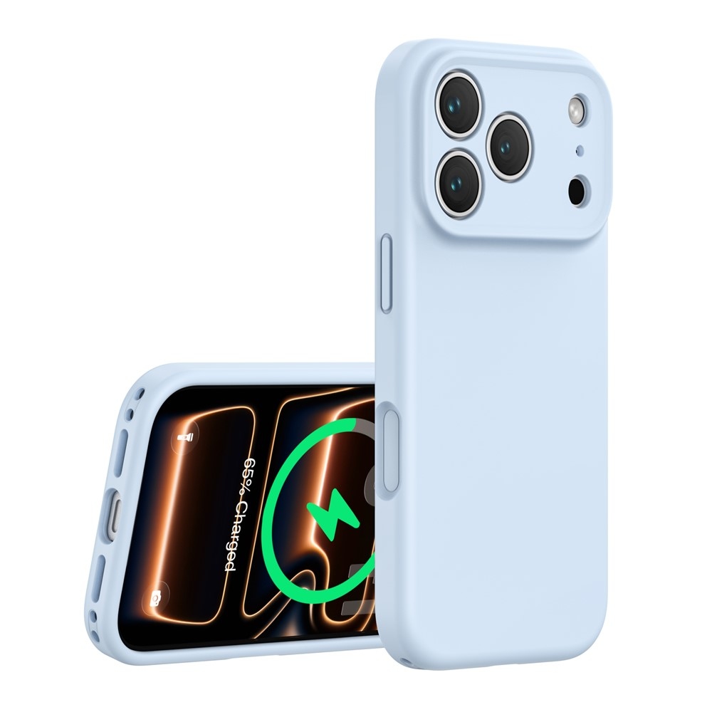 Liquid silikonový obal s MagSafe na iPhone 18 Pro Max/17 Pro Max - světlemodrý