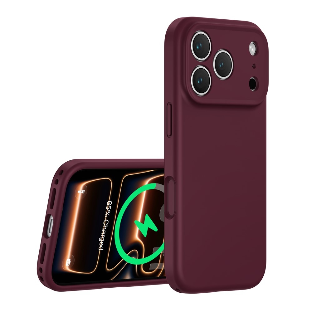 Liquid silikonový obal s MagSafe na iPhone 18 Pro Max/17 Pro Max - vínový