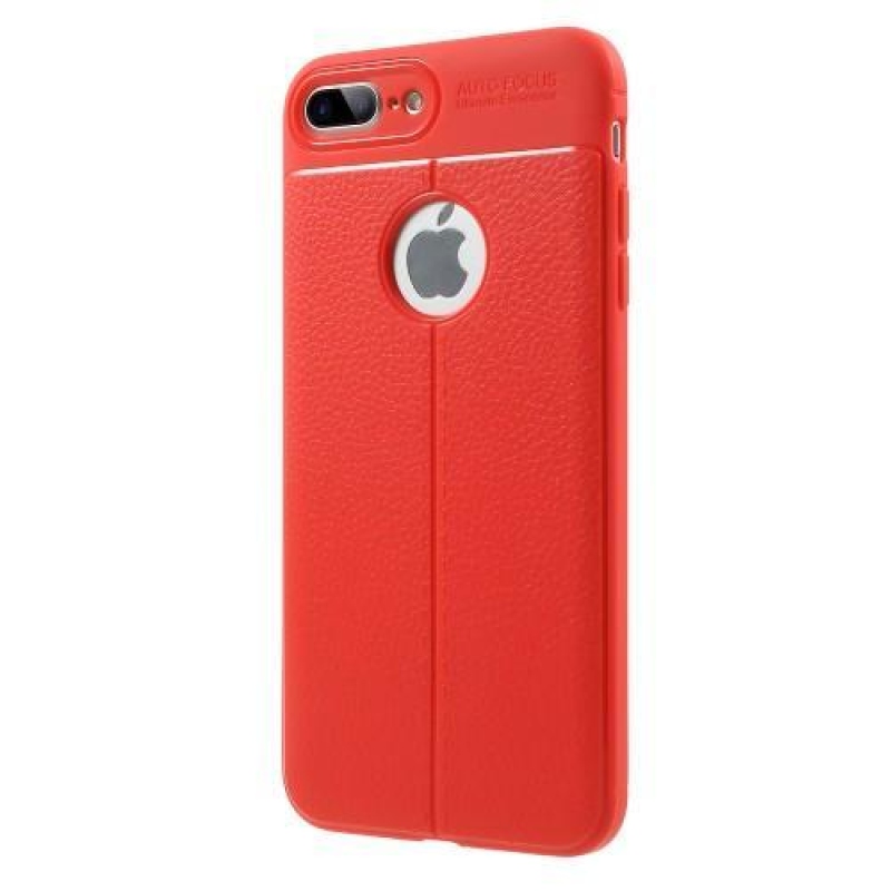 Litch gelový obal s texturovaným zadním dílem na iPhone 8 Plus a 7 Plus - červený
