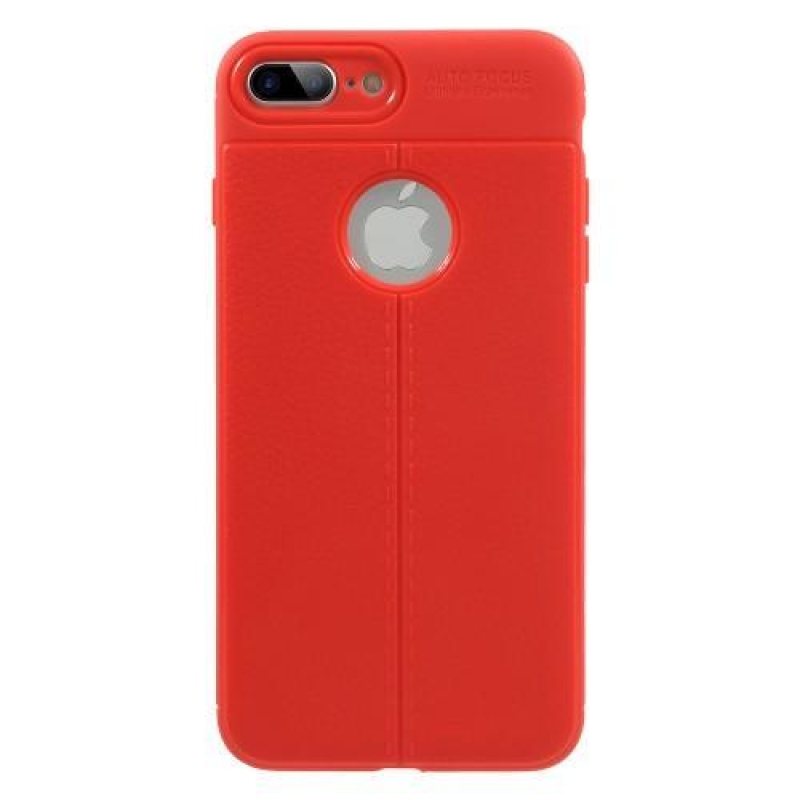 Litch gelový obal s texturovaným zadním dílem na iPhone 8 Plus a 7 Plus - červený