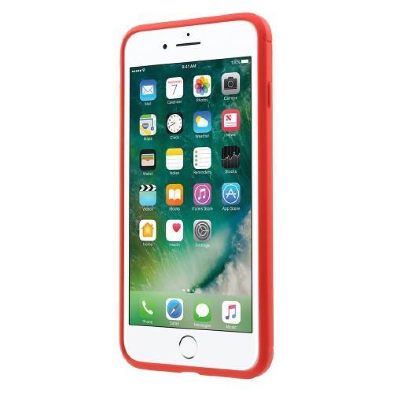 Litch gelový obal s texturovaným zadním dílem na iPhone 8 Plus a 7 Plus - červený