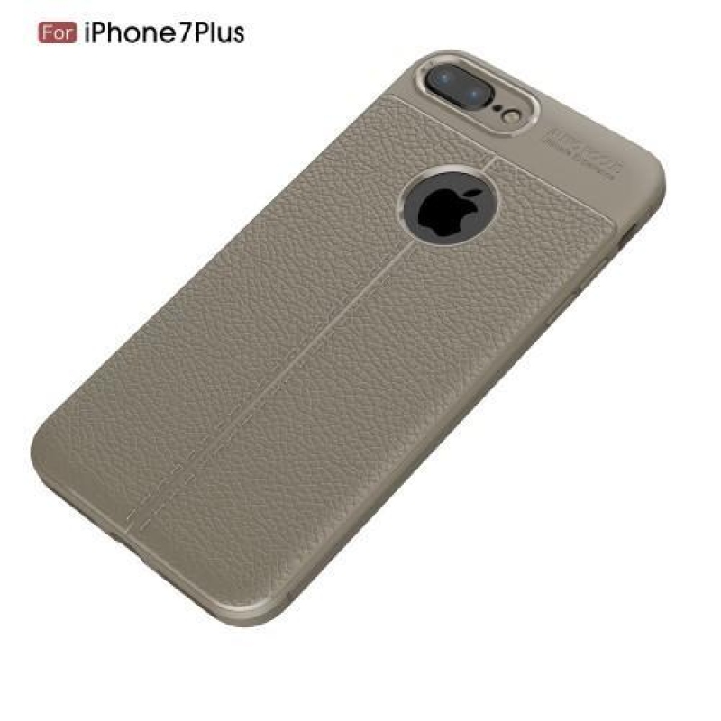 Litch gelový obal s texturovaným zadním dílem na iPhone 8 Plus a 7 Plus - šedý