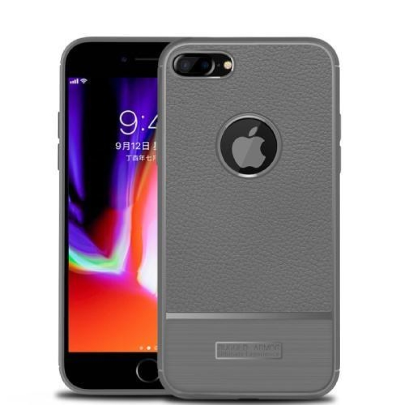 Litch gelový texturovaný obal na iPhone 8 Plus a iPhone 7 Plus - šedý
