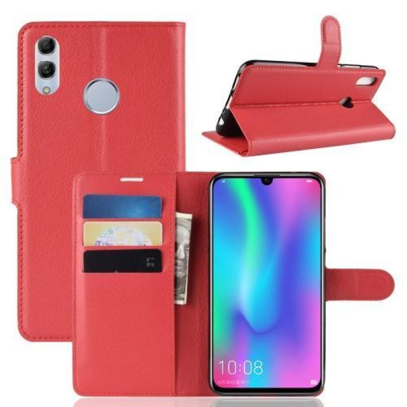 Litch PU kožené peněženkové pouzdro na mobil Honor 10 Lite a Huawei P Smart (2019) - červené