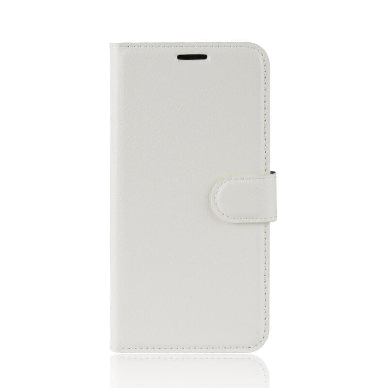 Litchi PU kožené peněženkové pouzdro na mobil Nokia 4.2 - bílé