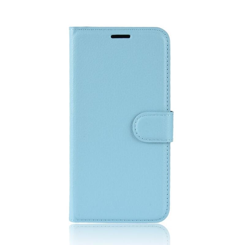 Litchi PU kožené peněženkové pouzdro na mobil Nokia 4.2 - modré