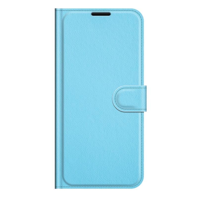 Litchi PU kožené peněženkové pouzdro pro mobil Samsung Galaxy A22 5G - modré