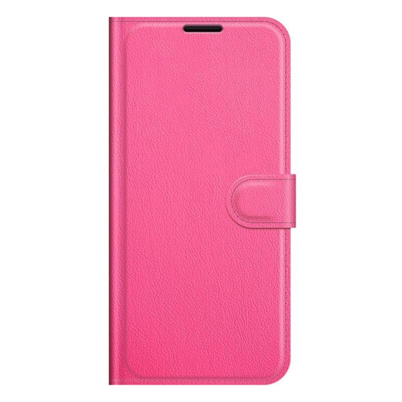 Litchi PU kožené peněženkové pouzdro pro mobil Samsung Galaxy A22 5G - rose