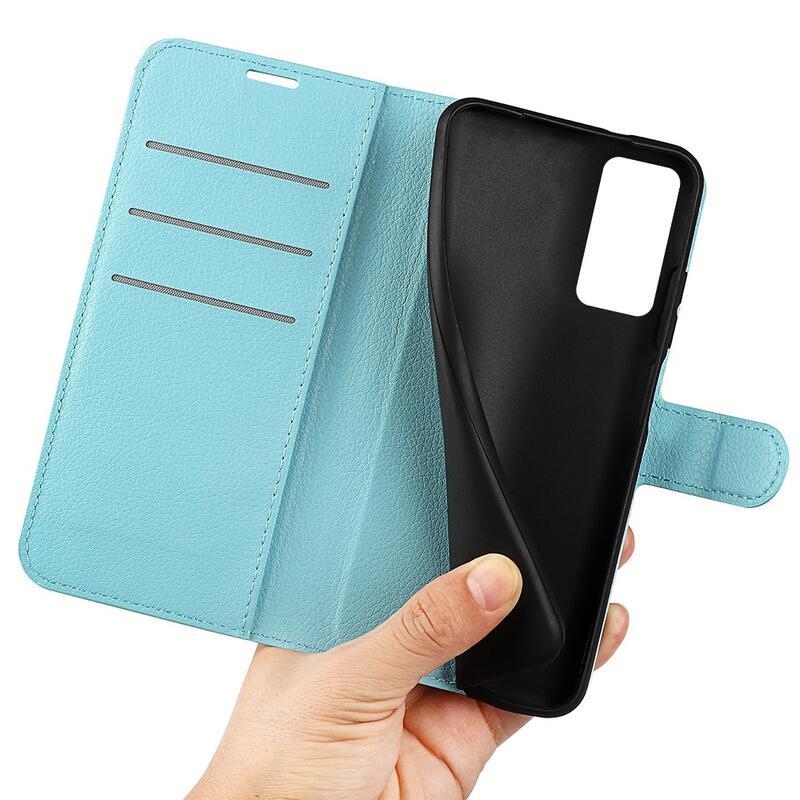 Litchi PU kožené peněženkové pouzdro pro mobil Xiaomi 12/12X - modré
