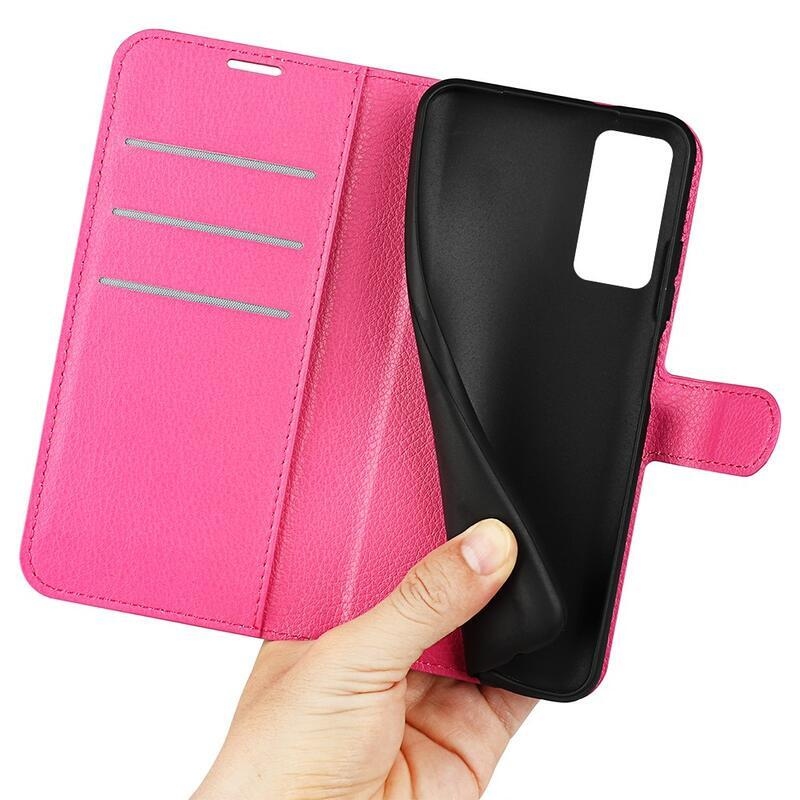 Litchi PU kožené peněženkové pouzdro pro mobil Xiaomi 12/12X - rose