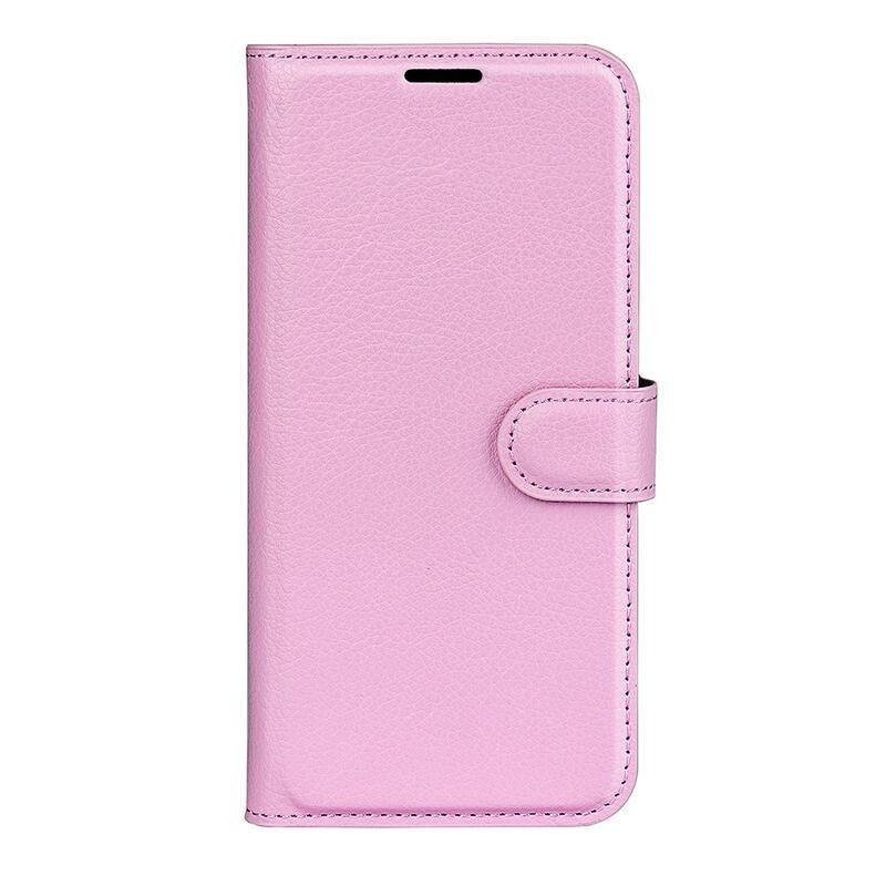 Litchi PU kožené peněženkové pouzdro pro mobil Xiaomi 12/12X - růžové