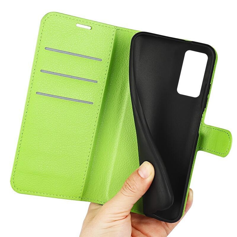 Litchi PU kožené peněženkové pouzdro pro mobil Xiaomi 12/12X - zelené