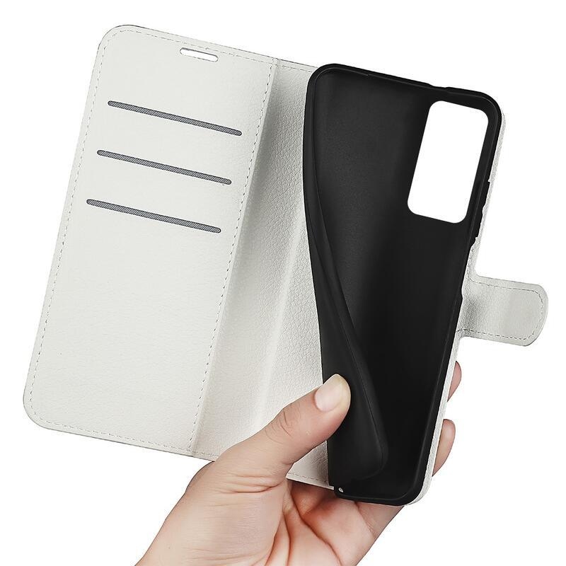 Litch PU kožené peněženkové pouzdro pro mobil Xiaomi 12 Pro - bílé