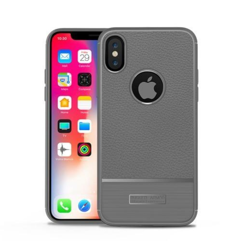 Litch texturovaný gelový obal na iPhone X - šedý