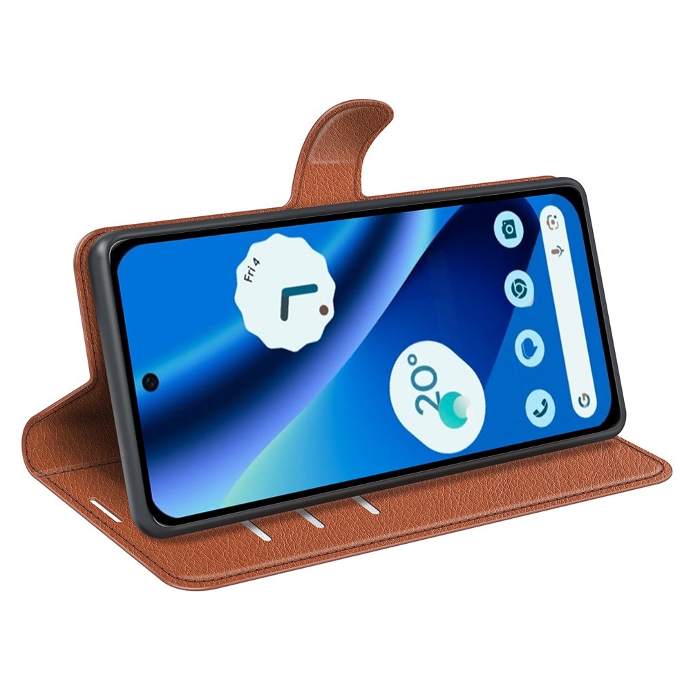 Litchi knížkové pouzdro na Google Pixel 10a - hnědé