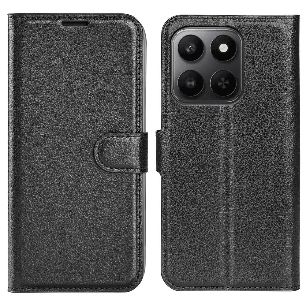 Litchi knížkové pouzdro na Honor 400 Smart 5G/4G/Honor X7d - černé