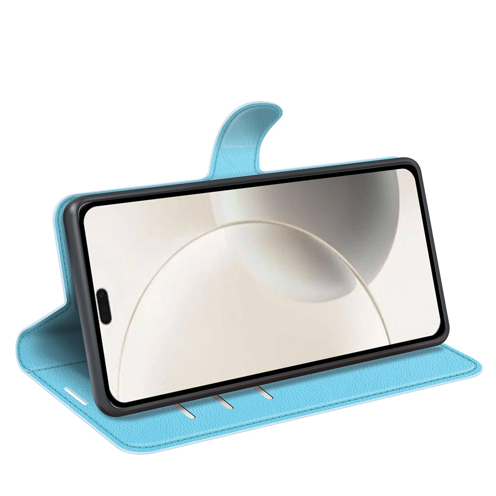 Litchi knížkové pouzdro na Honor 400 Smart 5G/4G/Honor X7d - modré