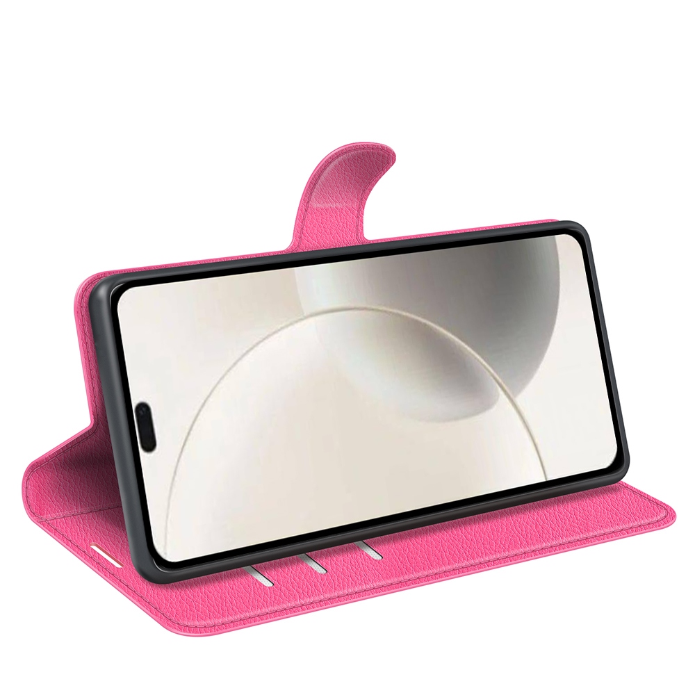 Litchi knížkové pouzdro na Honor 400 Smart 5G/4G/Honor X7d - rose